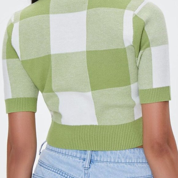 NWT | Cropped Plaid Sweater - Picture 2 of 3
